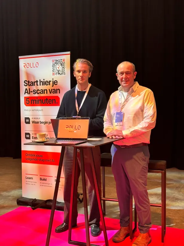 Collega's van Rollo aan de Rollo-stand op een event